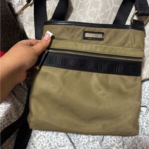 Calvin Klein green and Black Messenger Bag